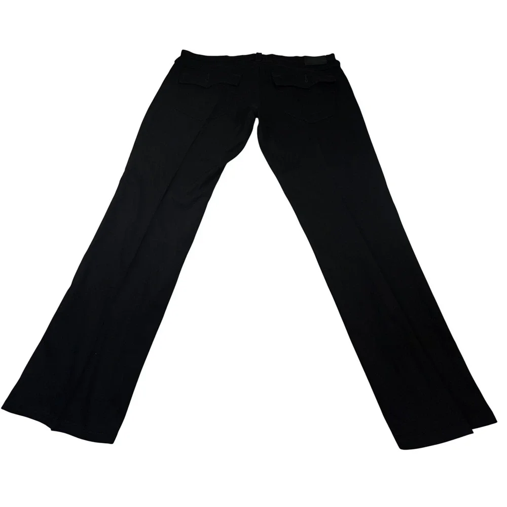True Religion Ricky Relaxed Straight Black Pants Mens 40W‎ Horseshoe Flap Pocket